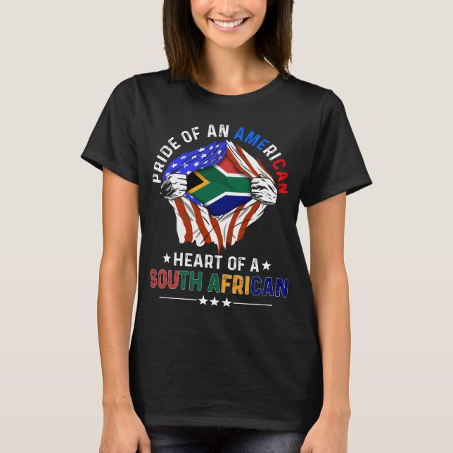 Camiseta South African American Foreign African Flag (Frente)