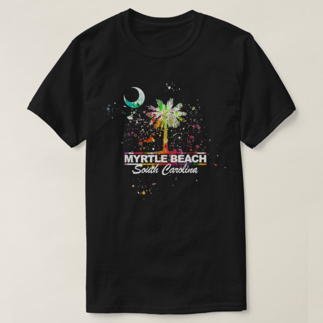 Camiseta South Carolina Myrtle Beach SC Flag Design (Frente do Design)