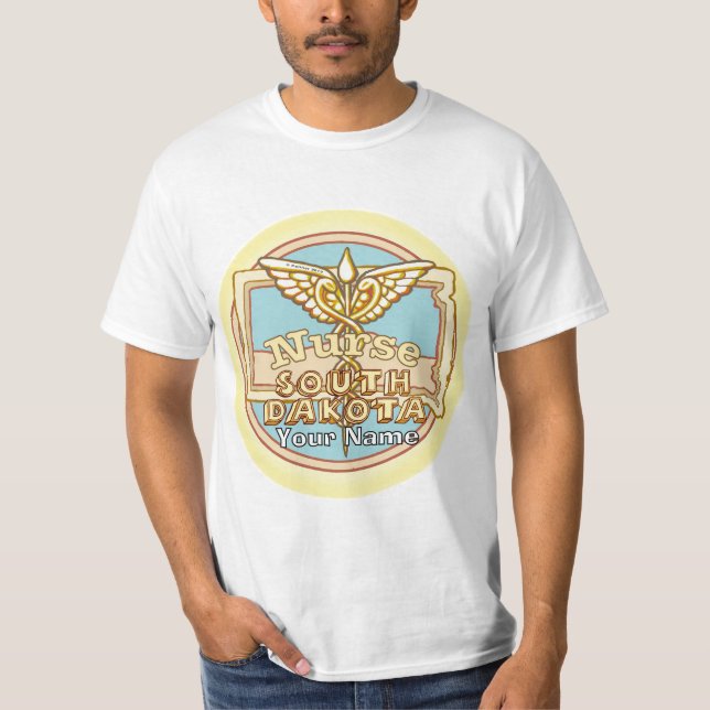 Camiseta South Dakota Nurse Caduceus  (Frente)