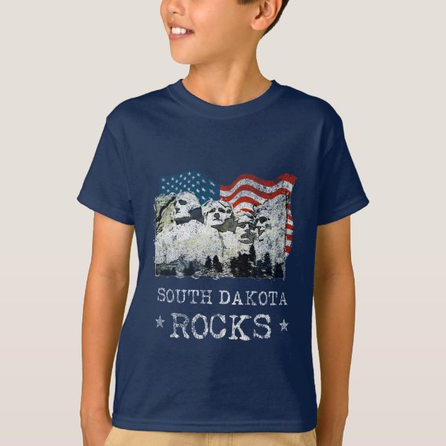 Camiseta South Dakota recordação veneno Mt. Rushmore (Frente)