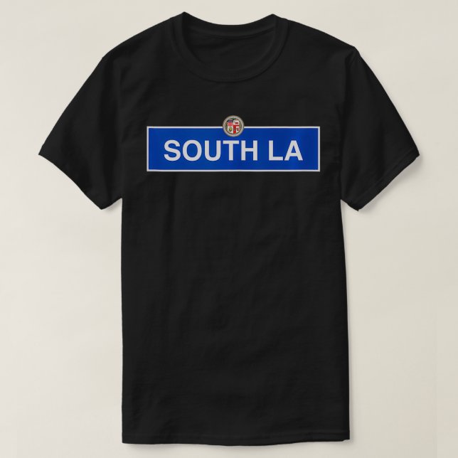 Camiseta South LA Los Angeles Street Sign Central Slauson H (Frente do Design)