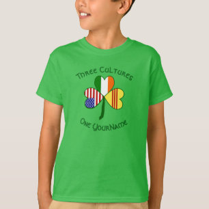 Camiseta South Vietnam Irish American Flags Nome Shamrock