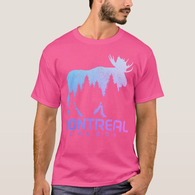 Camiseta Souvenir de Alce de Montreal Quebec Canadá (Frente)
