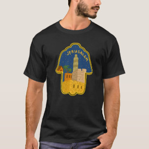 Camiseta Souvenir de Jerusalém City Israel para homens e mu