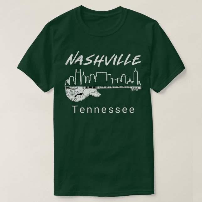 Camiseta Souvenir de Nashville Tn Guitar Nashville Gif (Frente do Design)
