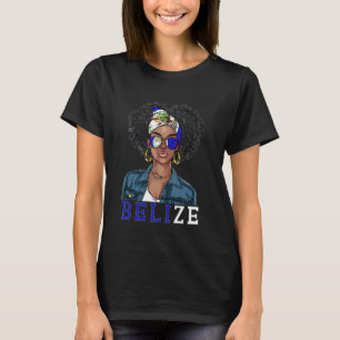 Camiseta Souvenirs da Bandeira de Belize Mulher Uniforme Me