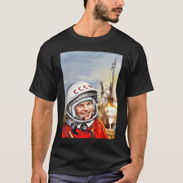 Camiseta Soviet Gagarin Cosmonaut Space Program Vintage CCC (Frente)