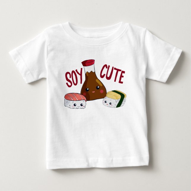Camiseta Soy Cute Kawaii Sushi Soysauce Tamago Rolls (Frente)
