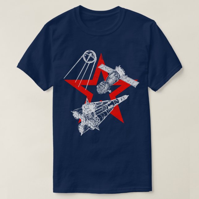 Camiseta Soyuz rocket Soyuz espaçonave satélite Sputnik (Frente do Design)