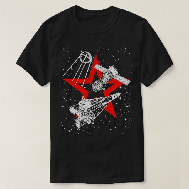 Camiseta Soyuz rocket Soyuz espaçonave Sputnik satélite 3 (Frente do Design)
