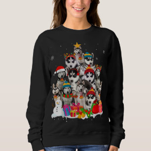 Camiseta Sozinho Siberiano, Árvore de Natal, Pet Dog Lover