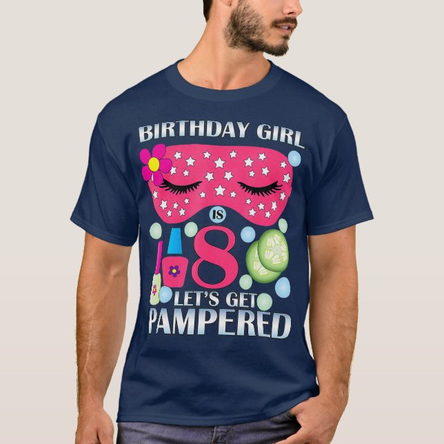 Camiseta Spa Birthday Party Themed Birthday  Girls Age (Frente)