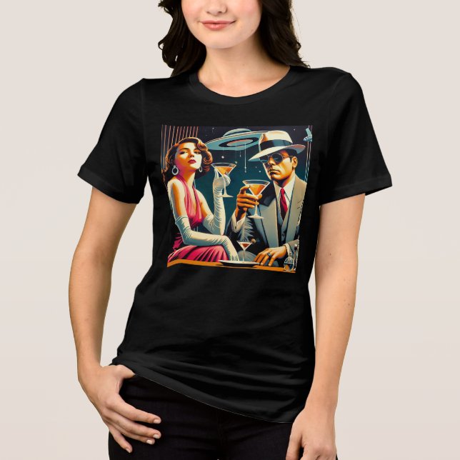 Camiseta Space Age Las Vegas Gangster Martini Party (Frente)