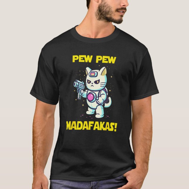 Camiseta Space Astronaut Pew Madafakas Maneki Neko Cat 2 (Frente)