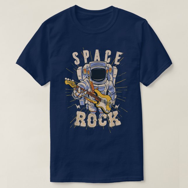 Camiseta Space Astronaut Playing Guitar Astronomy Electric  (Frente do Design)