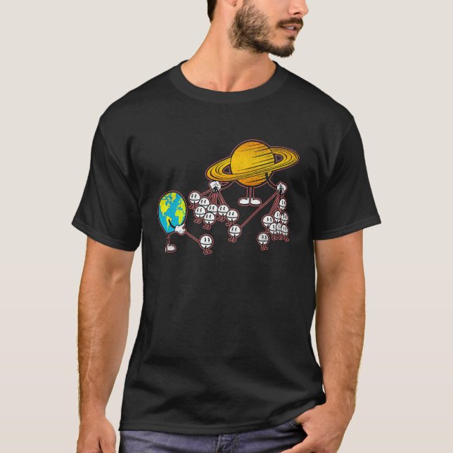 Camiseta Space Astronomy Solar System Planet Earth Saturn M (Frente)