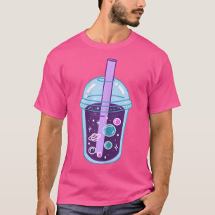Camiseta Space Boba Tea Bubble Tea Anime Japonês Kawaii Cu