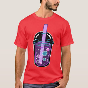 Camiseta Space Boba Tea Bubble Tea Japonês Anime Kawaii Cu