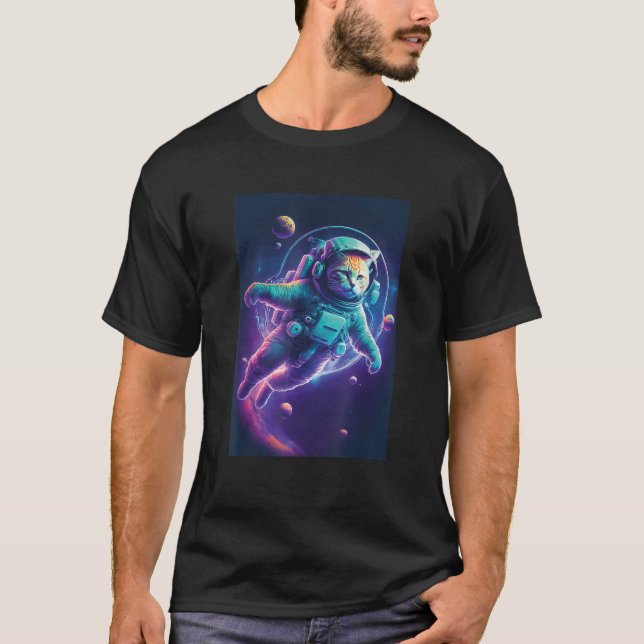 Camiseta Space Cat Astronaut Catstronaut for Cat lovers Gra (Frente)