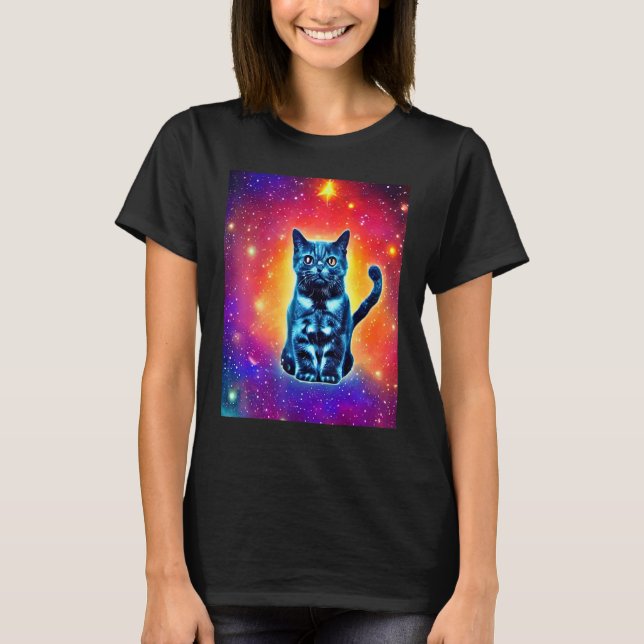 Camiseta Space Cat Kitty Kitten In Cat Style 1 (Frente)