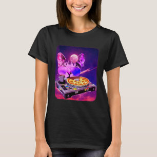Camiseta Space Cat Remix DJ PIZZA Remix para galáxia de gat