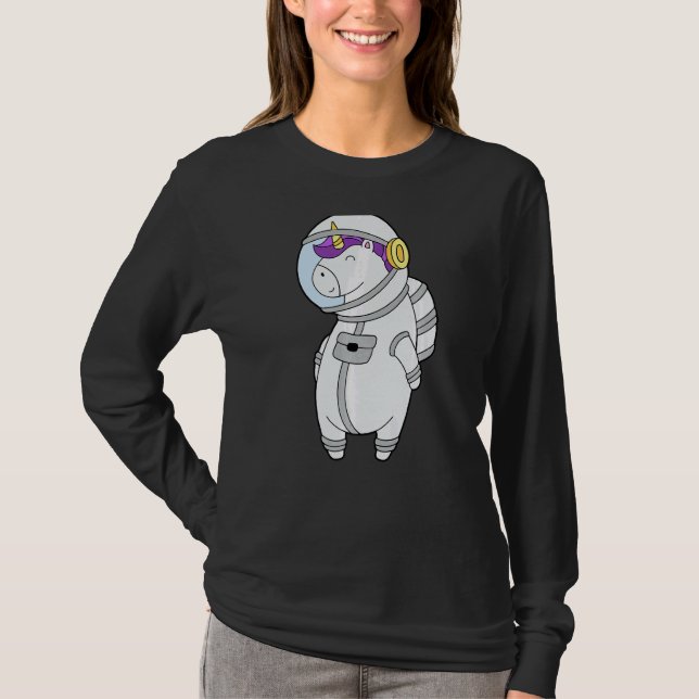 Camiseta Space Explorer Unicorn Astronaut Solar System Gala (Frente)