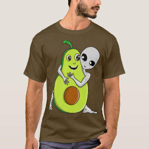 Camiseta Space Gray Alien UFO Avocado Lover Hugging