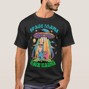 Camiseta Space Llama Alienígena Karma, Funny Llama OFO Retr