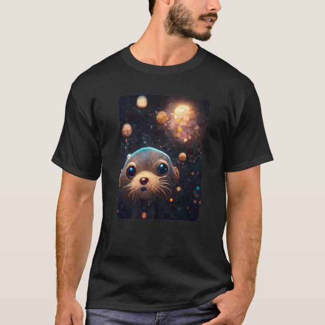 Camiseta Space Otter   Cosmic Otter Pajamas Otter Space (Frente)