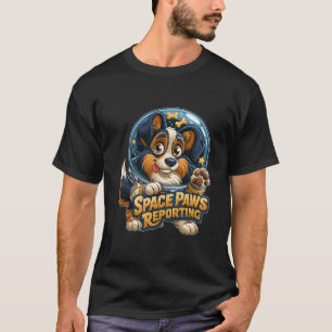 Camiseta Space Paws Relata Astronauta Cachorro