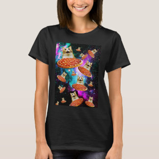 Camiseta Space Pizza Astronauta Kitten Sarcasm Comida Gala