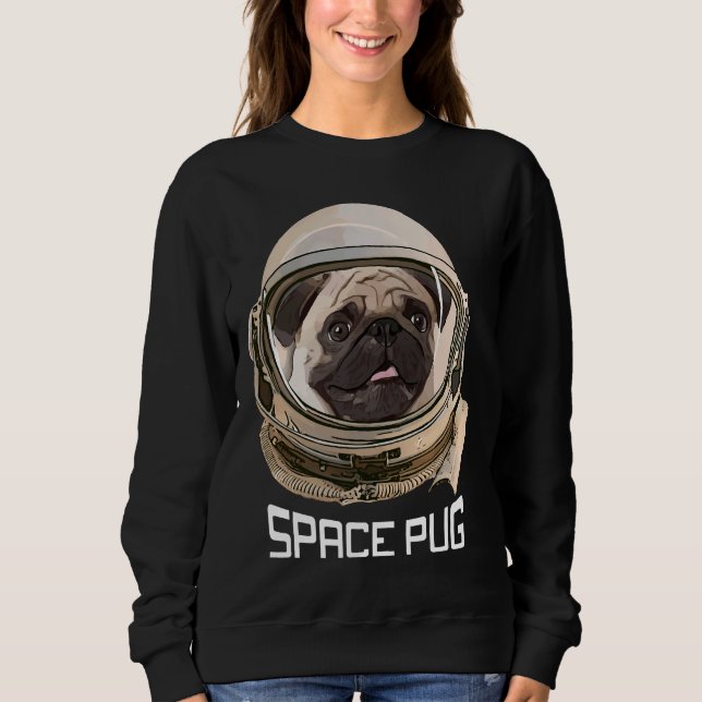 Camiseta Space Pug, cara de cachorro, amantes de cachorros, (Frente)