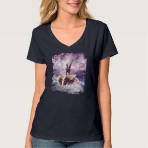 Camiseta Space Pug Riding Giraffe Unicorn - Pizza e Taco