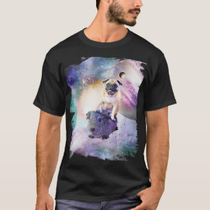 Camiseta Space Pug Riding Guiné Pig Premium