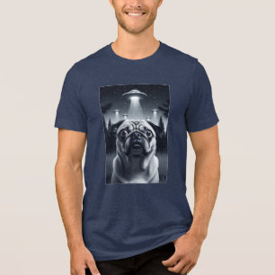 Camiseta Space Pug Tira Alienígena Selfie Engraçado Dog Gif