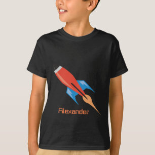Camiseta Space Rocket Boys Nome Personalizado Pessoal