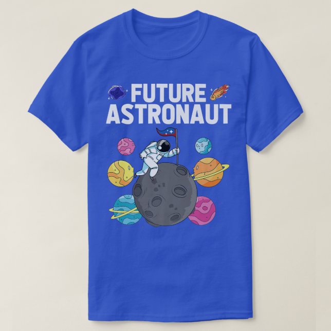 Camiseta Space Science Galaxy Moon Landing Planets Future A (Frente do Design)