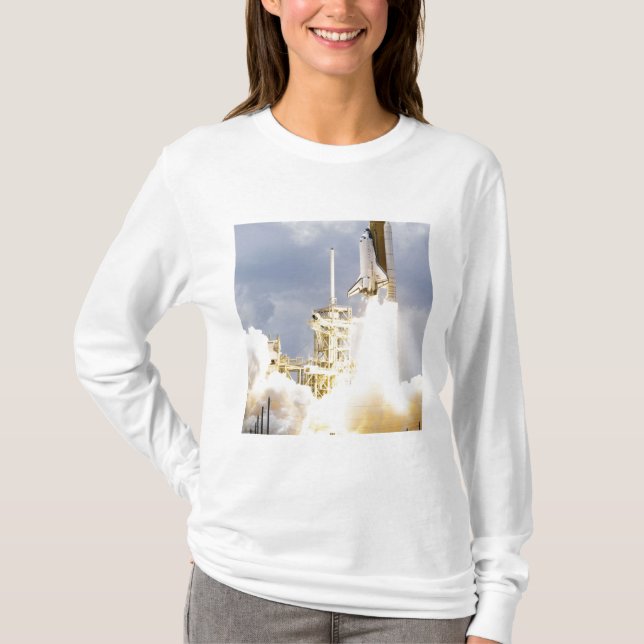 Camiseta Space Shuttle Atlantis decola 2 (Frente)