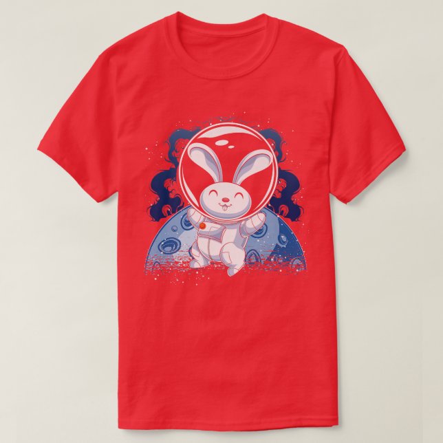 Camiseta Space Universe Rabbit Animal Lover Science Bunny A (Frente do Design)