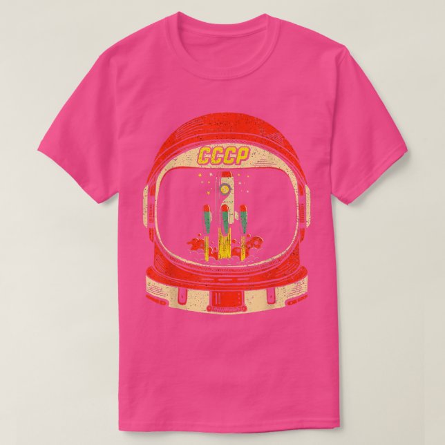 Camiseta Spaceflight União Soviética CCCP Cosmonaut Astrona (Frente do Design)
