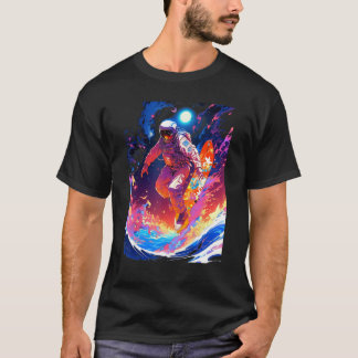 Camiseta Spacer surfing the waves of an alien planet hangin