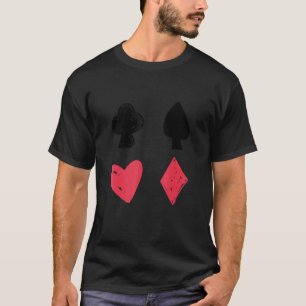 Camiseta Spades Clubs Hearts Diamantes Jogo de Cartões