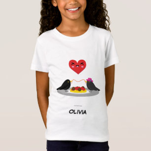 Camiseta Spaghetti Meatball Data Romântica Adicione seu n