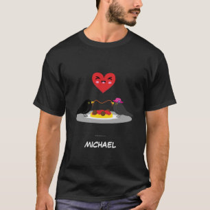 Camiseta Spaghetti Meatball Data Romântica   Adicione seu n