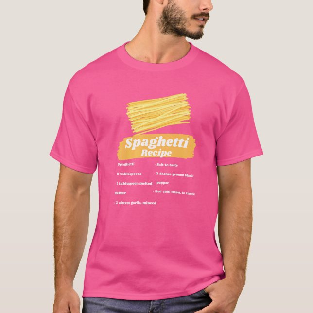 Camiseta Spaghetti Recebe Figurino de Cozinhar de Comida It (Frente)