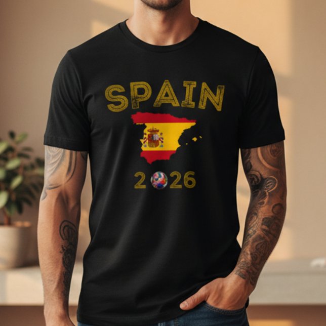 Camiseta Spain 2026 Soccer Fan Vintage Flag Map (Spain 2026 Soccer Fan Vintage Flag Map T-Shirt)