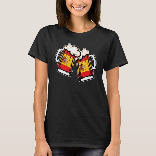 Camiseta Spain Flag Beer Mug   Cool Spanish Beer (Frente)