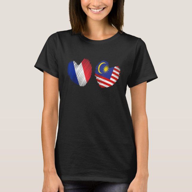 Camiseta Spain Malaysia Heart Spanish Flag Malaysian Flag H (Frente)