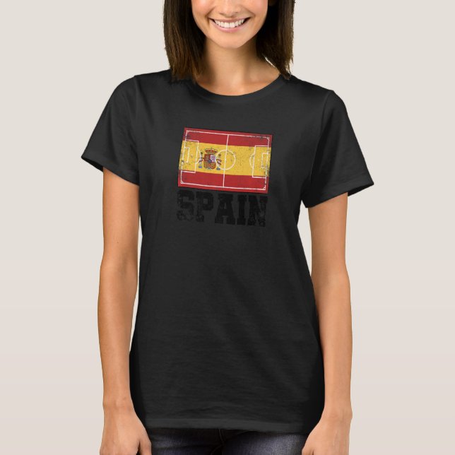 Camiseta Spain Soccer Field Country Flag Espana Spanish Pri (Frente)