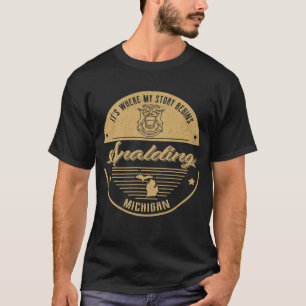 Camiseta Spalding Michigan É onde minha história começa
